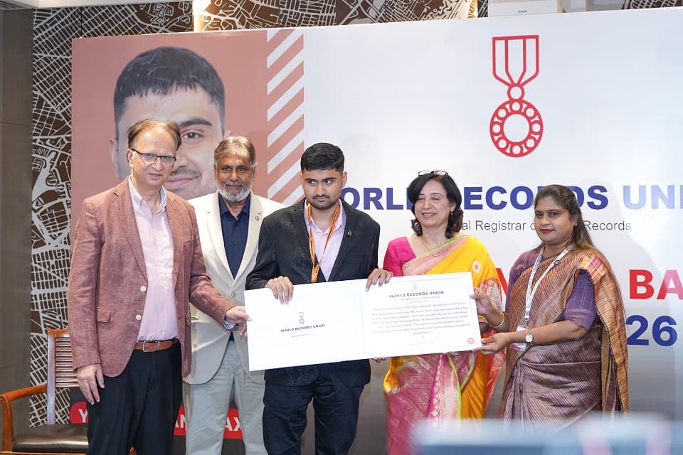 વૈશ્વિક સમય ગણતરીમાં અમદાવાદના યશ બક્ષીએ નવો વિશ્વ રેકોર્ડ સ્થાપ્યો